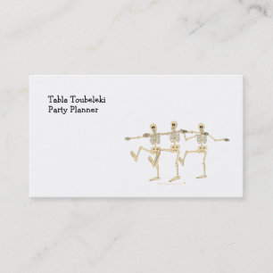 Funny Dancing Skeletons Halloween Cartoon Business Card