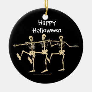 Funny Dancing Skeletons Halloween Ornament