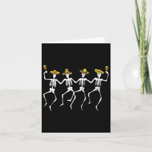 Funny Dancing Skeletons Sombreros Maracas - Cinco Card