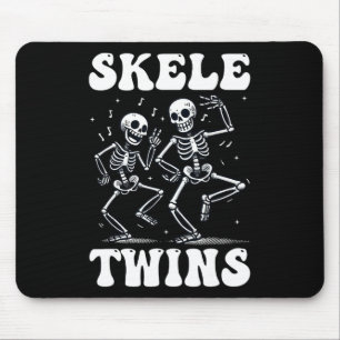 Funny Dancing Skeletons Twins Halloween Christmas Mouse Mat