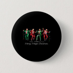 Funny Dancing Trump Merry Mega Christmas President 6 Cm Round Badge