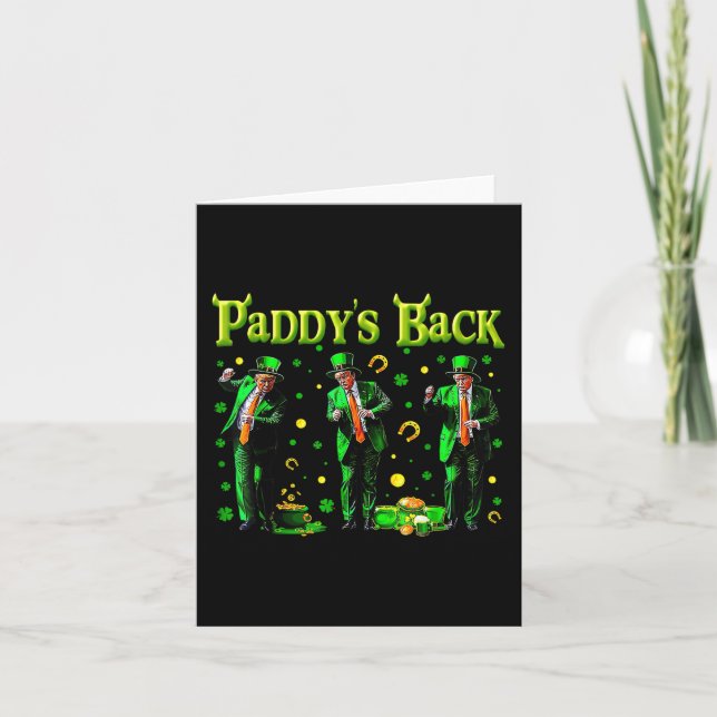 Funny Dancing Trump St Patricks Day Paddys Back  Card (Front)