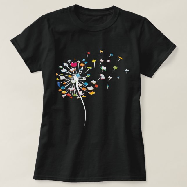 Funny Dandelion Books Gift For Reading Lover Women T-Shirt (Design Front)