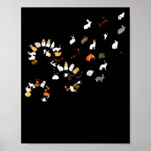 Funny Dandelion Bunny Flower  Poster