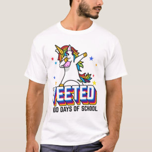 Funny Dank Meme Yeet Unicorn 100th Day Of School T-Shirt