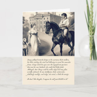 Funny Darcy Pride and Prejudice Jane Austen Card 
