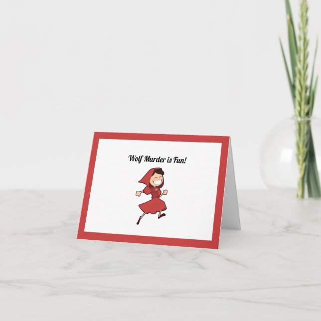 Funny Dark Fairy Tale Little Red Riding Hood Card (Front)