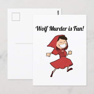 Funny Dark Fairy Tale Little Red Riding Hood Postcard