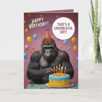 Funny Dark Pink Gorilla Birthday