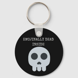 Funny dark skull emoji  key ring