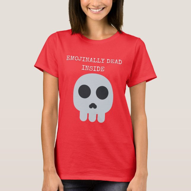 Funny dark skull emoji t-shirt  (Front)