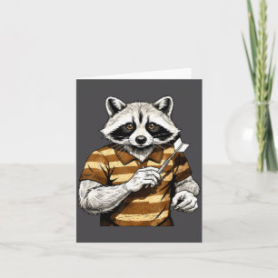 Funny Dart Raccoon Tee For Throwing Darts Dartboar Card
