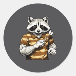 Funny Dart Raccoon Tee For Throwing Darts Dartboar Classic Round Sticker