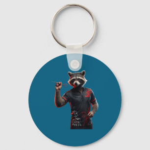 Funny Dart Raccoon Tee For Throwing Darts Dartboar Key Ring