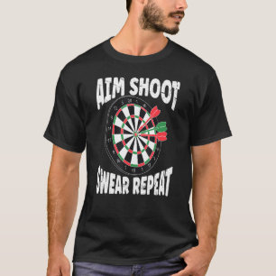 Funny Dart Shirt Player Dartboard Aim shoot Swear 