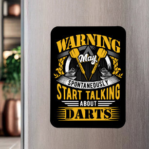 Funny Dart Warning - Dart Player Magnet