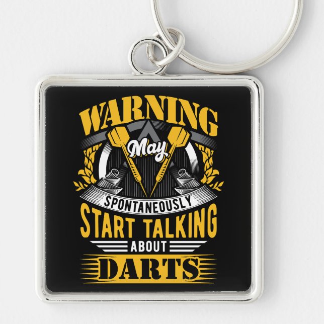 Funny Dart Warning Premium Key Ring (Front)