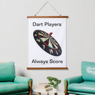 Funny Darts Players Always Score, Wall Hanging Tapestry