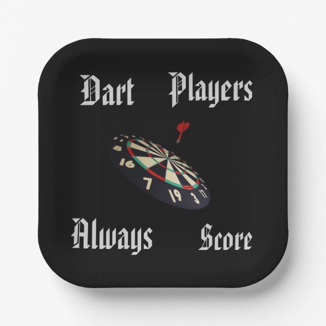 Funny Darts Players Scoring,  Paper Plate (Front)