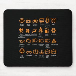 Funny Dashboard Icons Coffee Mug Car Guy Car Lover Mouse Mat