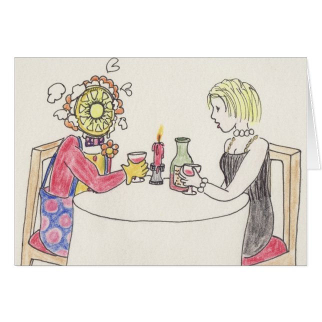 Funny Date Night Clown Romance Cartoon Art Humour (Front Horizontal)