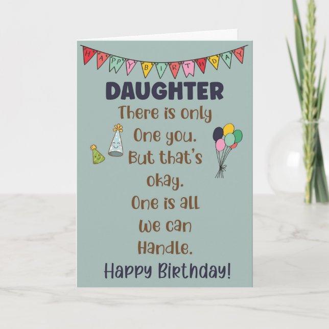 Funny Daughter Birthday Card (Front)