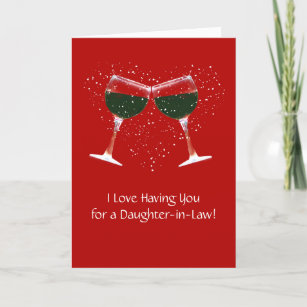 Funny Daughter in Law Birthday Wine Holiday Card