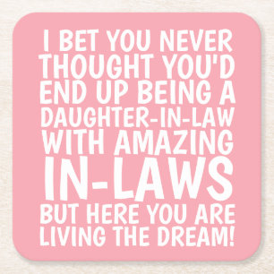 Funny Daughter-in-law  Square Paper Coaster