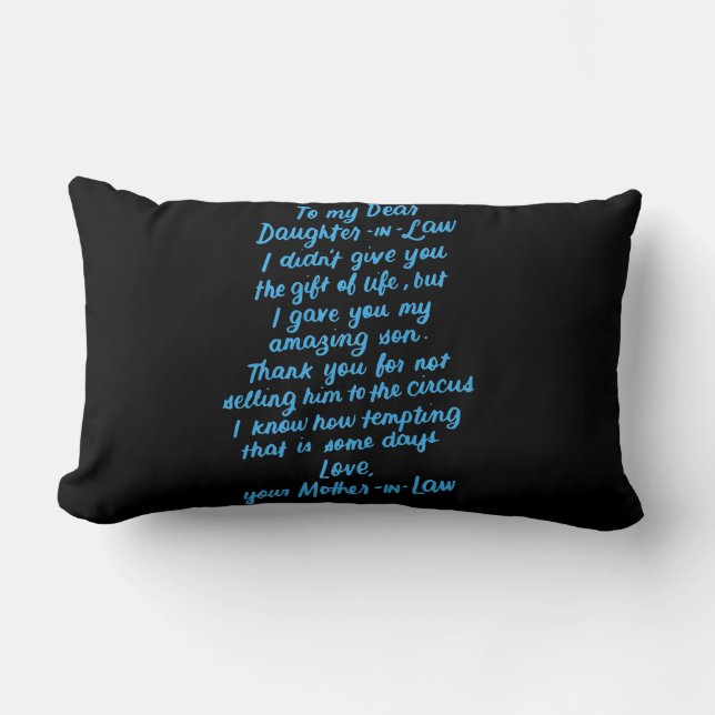 Funny Daughter in Law To My Dear Daughter In Law Lumbar Cushion (Front)
