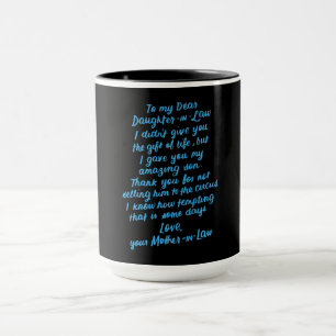Funny Daughter in Law To My Dear Daughter In Law Mug