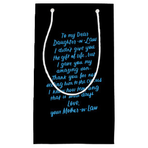 Funny Daughter in Law To My Dear Daughter In Law Small Gift Bag