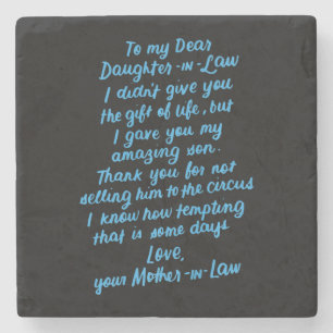 Funny Daughter in Law To My Dear Daughter In Law Stone Coaster