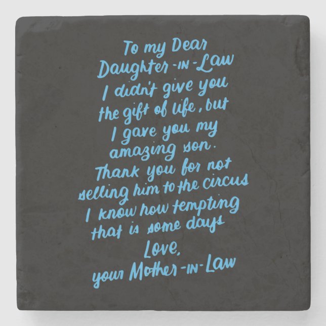 Funny Daughter in Law To My Dear Daughter In Law Stone Coaster (Front)