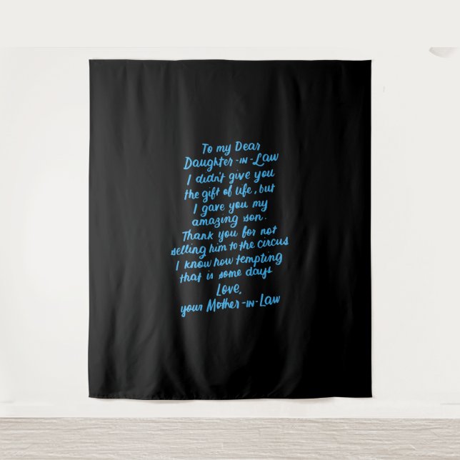 Funny Daughter in Law To My Dear Daughter In Law Tapestry (Front)