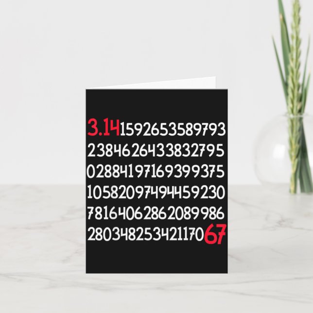 Funny day 100 digits 67 meme  card (Front)