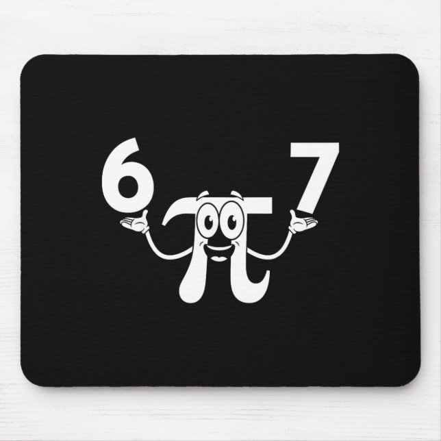 Funny day 3.14 67 meme math nerd humor meme six mouse mat (Front)