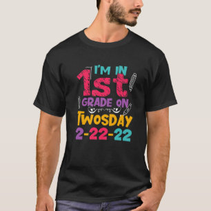 Funny Day February 2-22-22 Twosday 1St Grade Math T-Shirt