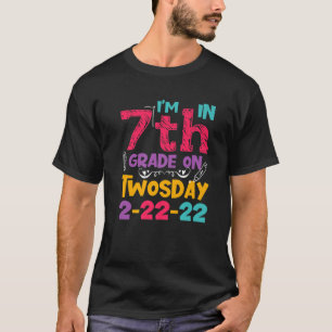 Funny Day February 2-22-22 Twosday 7Th Grade Math T-Shirt