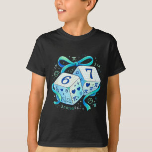 Funny day math 67 six seven dice 6 7 meme  T-Shirt