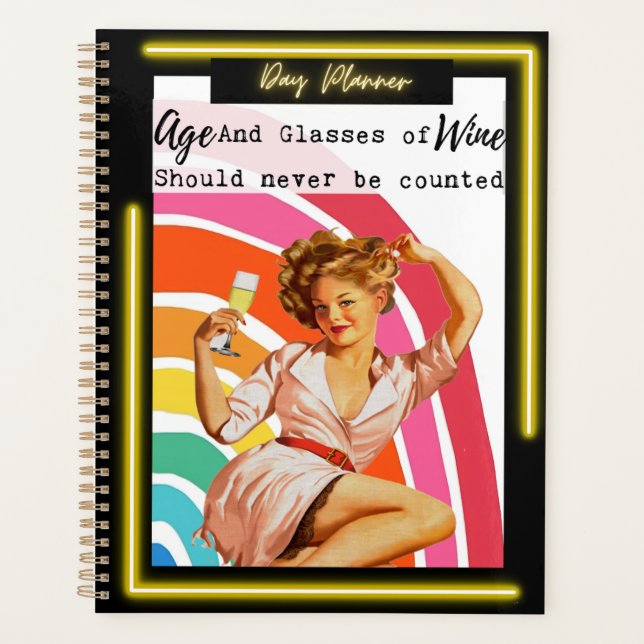 Funny Day Planner/Journal For Women Sassy-Wine Planner (Front)