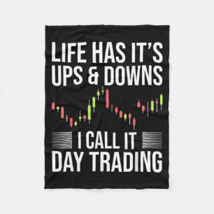 Funny Day-Trader Trading Stock Market Saying Fleece Blanket