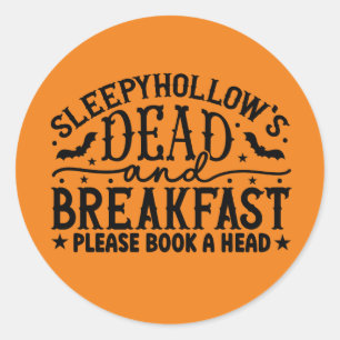 Funny Dead breakfast Halloween Classic Round Sticker