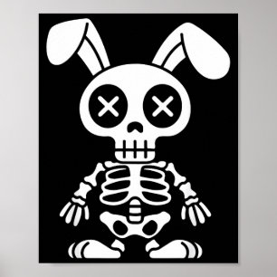 Funny Dead Bunny Skeleton Dark Easter Humour Teens Poster