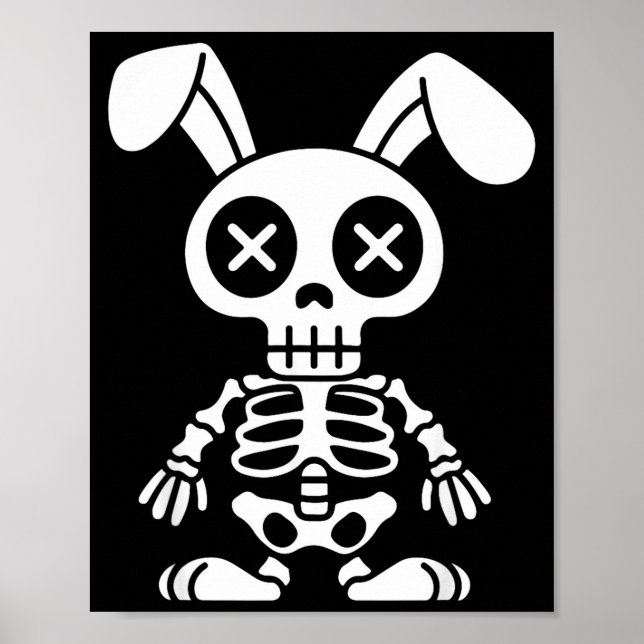 Funny Dead Bunny Skeleton Dark Easter Humour Teens Poster (Front)