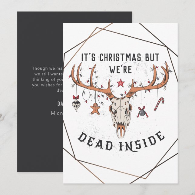 Funny Dead Inside Christmas Holiday Card (Front/Back)