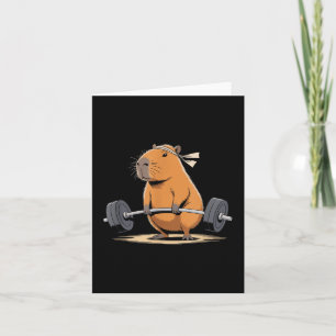 Funny Deadlift Capybara Cute Fitness Capy Gym Love Card