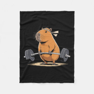 Funny Deadlift Capybara Cute Fitness Capy Gym Love Fleece Blanket