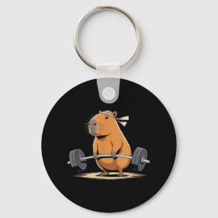 Funny Deadlift Capybara Cute Fitness Capy Gym Love Key Ring