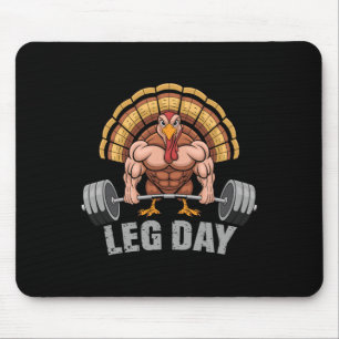 Funny Deadlifting Turkey Leg Day Thanksgiving Dead Mouse Mat