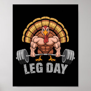 Funny Deadlifting Turkey Leg Day Thanksgiving Dead Poster